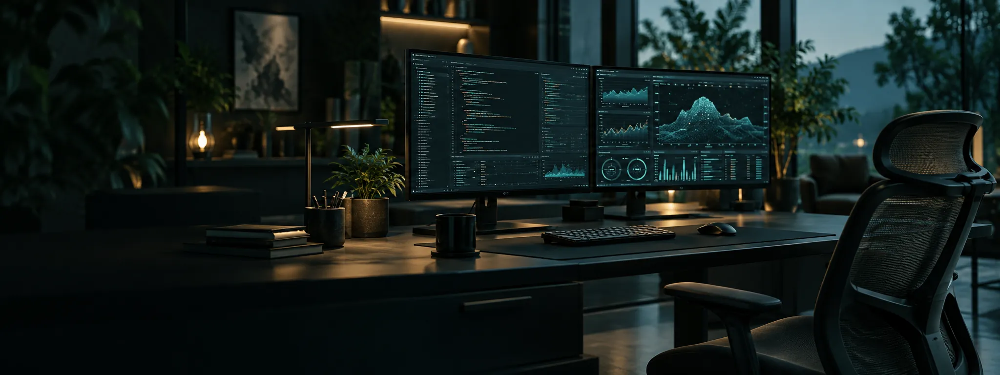 Developer-Arbeitsplatz mit Code-Monitoren